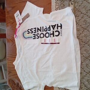 ♥️NWT Justice Child's Sz S (7/8) CHOOSE HAPPINESS  Top